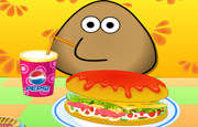 Pou Cooking Hot Dog